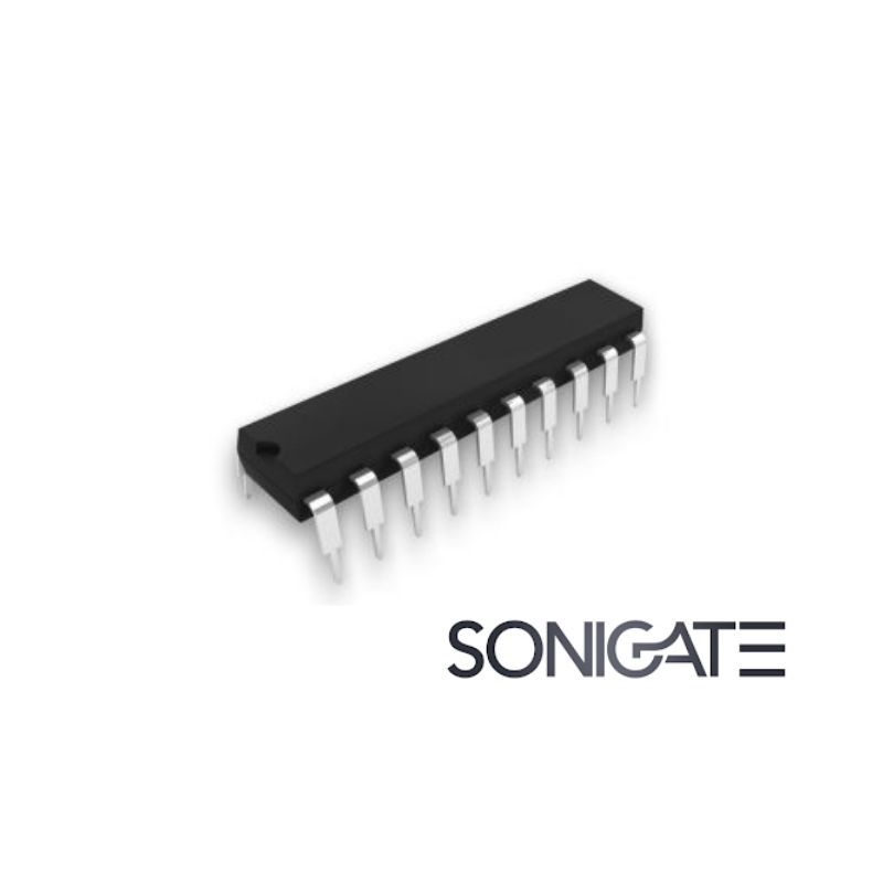 Circuito Integrado 74LS373 com 8 latches transparentes e saídas tri-state, tecnologia TTL LS, ideal para bufferização de barramentos e armazenamento temporário de dados.