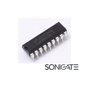 LM3915 driver de LEDs logarítmico com 10 saídas, escala 3 dB, modo barra ou ponto, ânodo comum, encapsulamento DIP-18