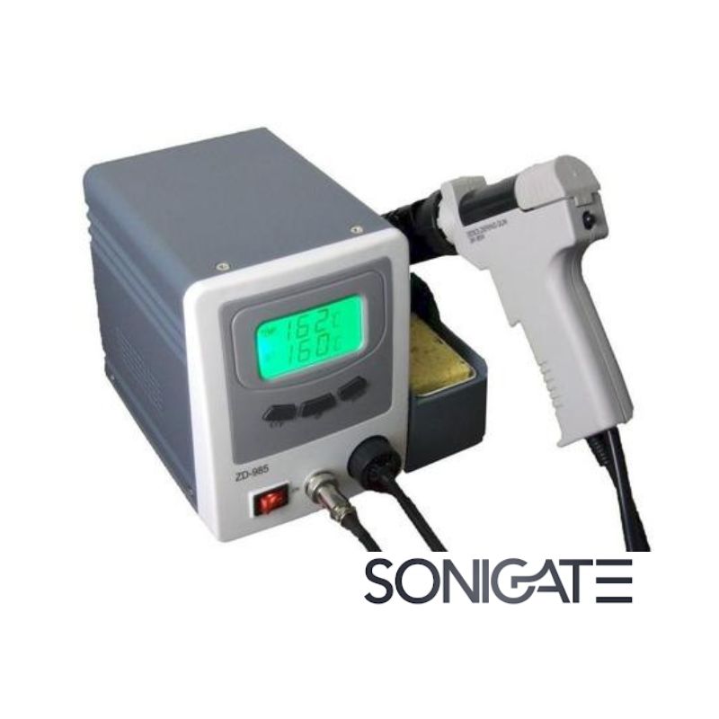 Estação de dessoldar digital DAXIS 80W com sucção integrada. Ideal para retrabalho electrónico preciso e eficiente.